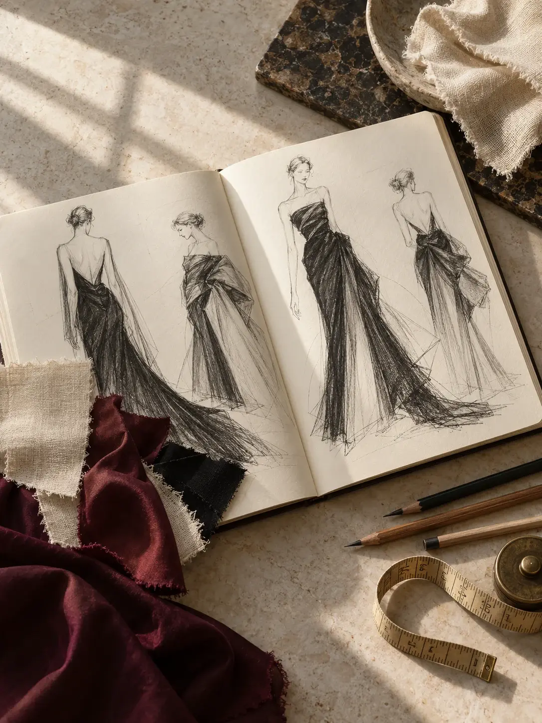 Composition d’ambiance textile provisoire, non représentative d’un projet ROCE